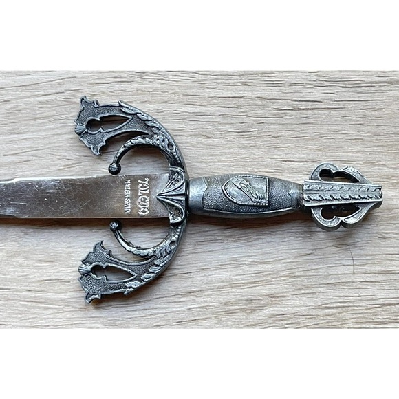Vintage Toledo Spain Miniature Sword Rapier Dagger 10" Ornate Letter Opener - Picture 4 of 4